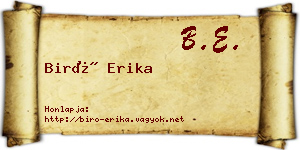 Biró Erika névjegykártya
